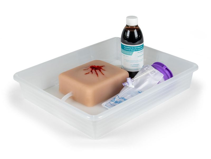Trenażer do nauki pakowania silnie krwawiących ran